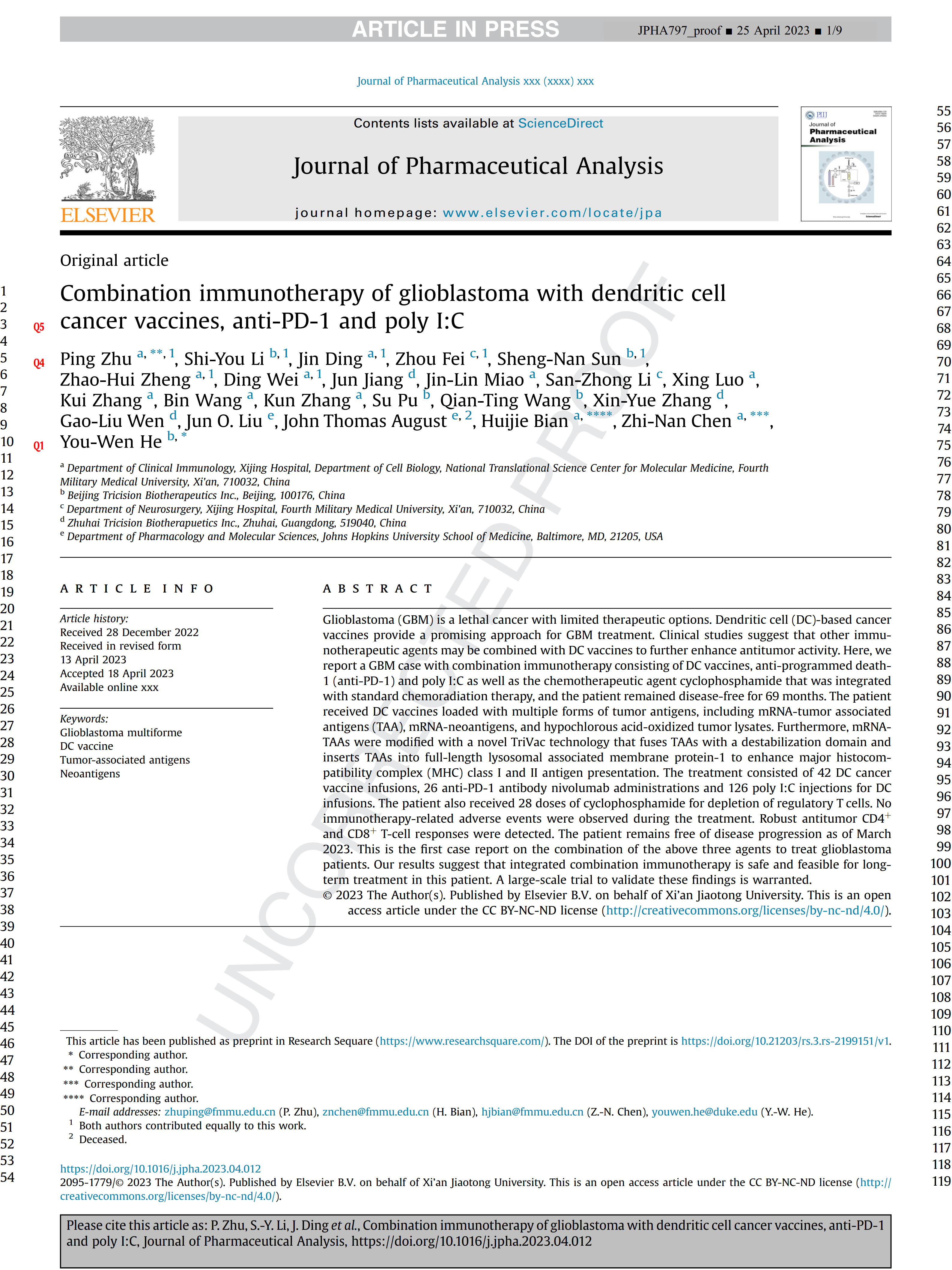 11.Combinationimmunotherapyofglioblastomawithdendriticcellcancervaccines,anti-PD-1andpolyIC_1